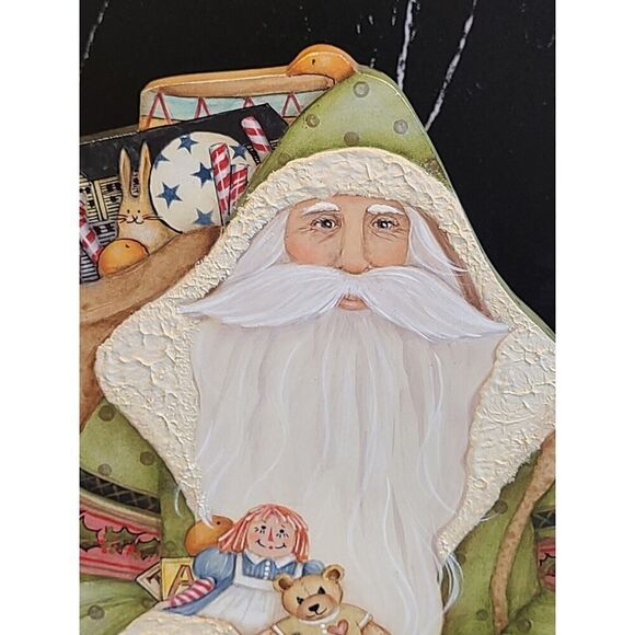 Special Wishes Father Christmas Hand Painted Statue Figure Wooden FolkArt 20½" - Picture 3 of 16